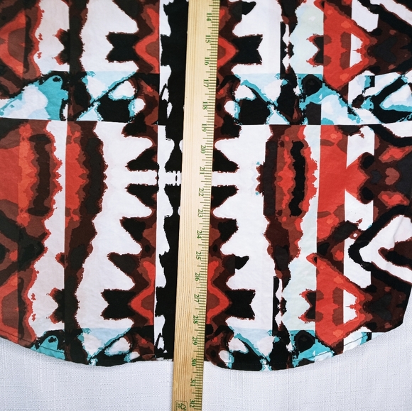 Zip code button down abstract art short sleeve 100% cotton shirt XL - Picture 4 of 8
